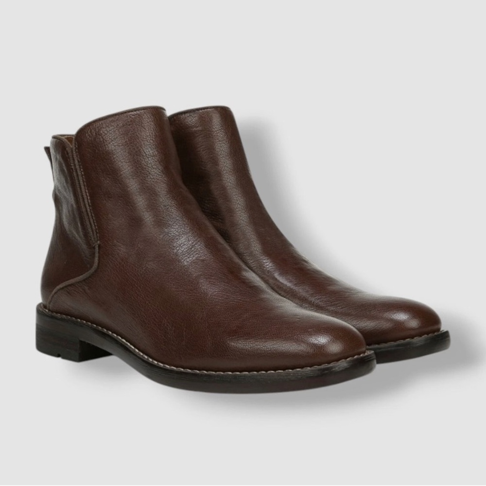 Franco Sarto Women's Brown Leather Marcus Ankle Booties Shoe